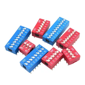 10PCS Slide Type Switch Module 1~12 Bit 2.54mm Position Way Dip Blue Pitch Toggle Snap for PCB 8pin 6Pin New 2025 Arrival High Reliable Electronic Component, Precision, Stable Performance
