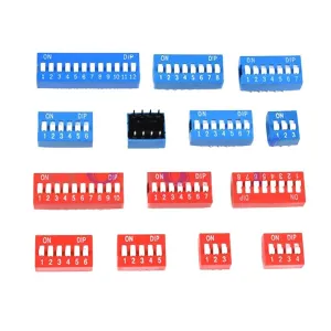 10PCS Slide Type Switch Module 1~12 Bit 2.54mm Position Way Dip Blue Pitch Toggle Snap for PCB 8PIN 6PIN New 2025 Arrival High Reliable Electronic Component, Precision, Stable Performance
