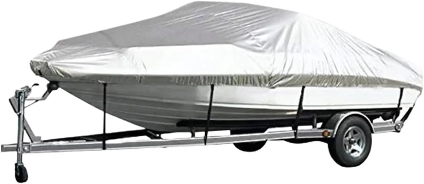 11-22ft Boat Cover 300D Polyester Waterproof UV Resistant Tear Proof for V-Hull Boat Pro-Style Bass Waterproof Boat Cover(14-16FT (530x290cm))