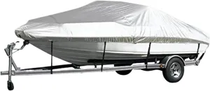 11-22ft Boat Cover 300D Polyester Waterproof UV Resistant Tear Proof for V-Hull Boat Pro-Style Bass Waterproof Boat Cover(14-16FT (530x290cm))