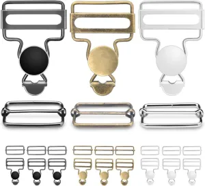 12 Sets Metal Overalls Buckles Buttons for Jeans Suspender