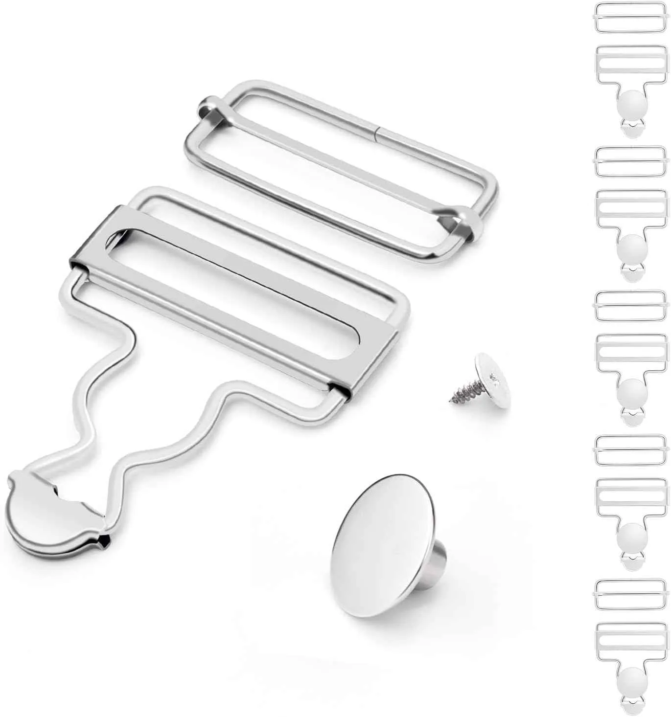 12 Sets Metal Overalls Buckles Buttons for Jeans Suspender