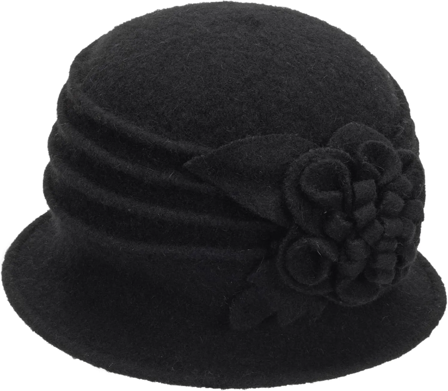 1920s Bowler Cloche Bucket Hat for Woman - Winter Warm Church Derby Fedora Hat with Bowknot