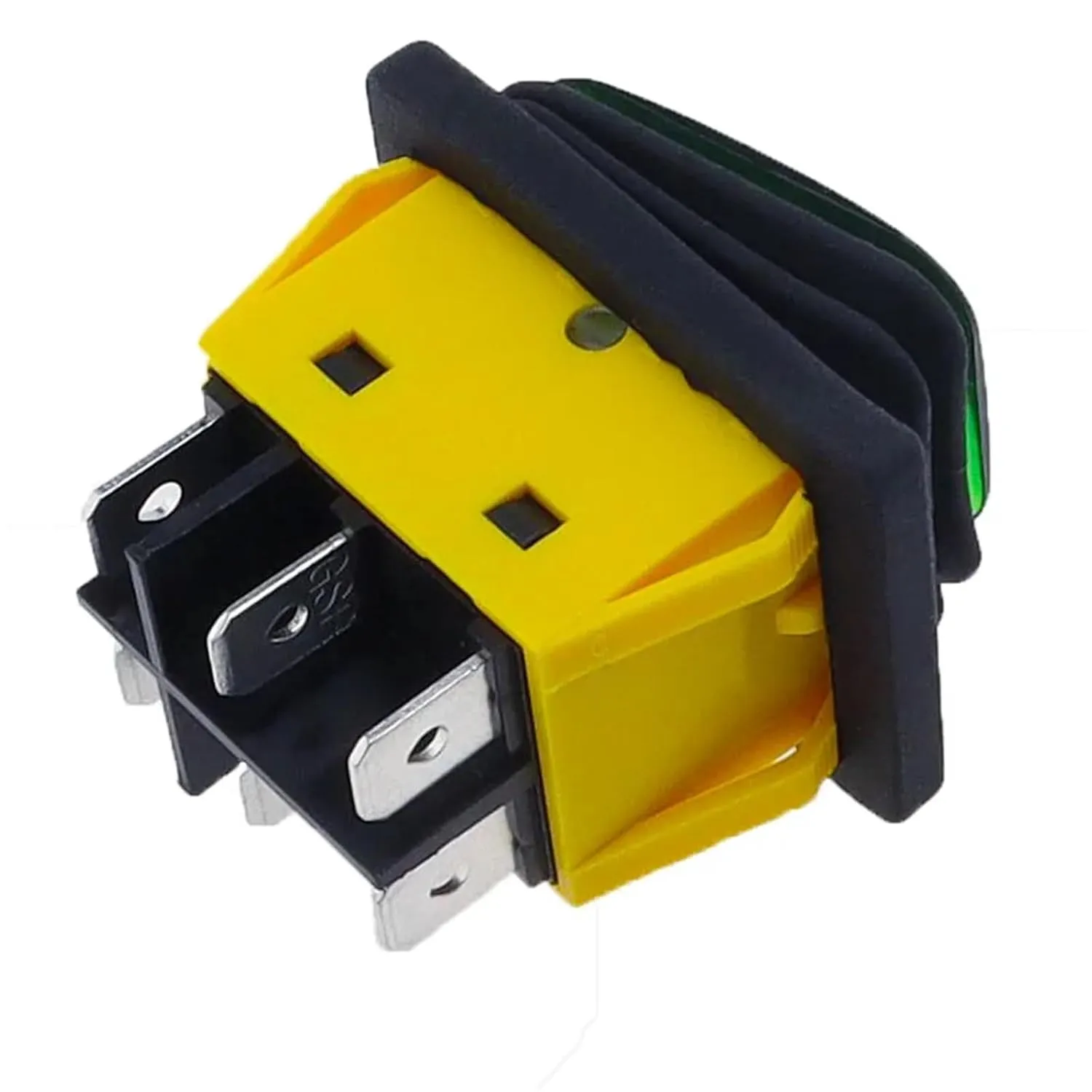 1PC KCD4 ONOFF 30A/250V Heavy Duty 6 Pin DPST IP67 Sealed Waterproof T85 Auto Boat Toggle Rocker Switch with LED 12V 220V(Black,12-24V)
