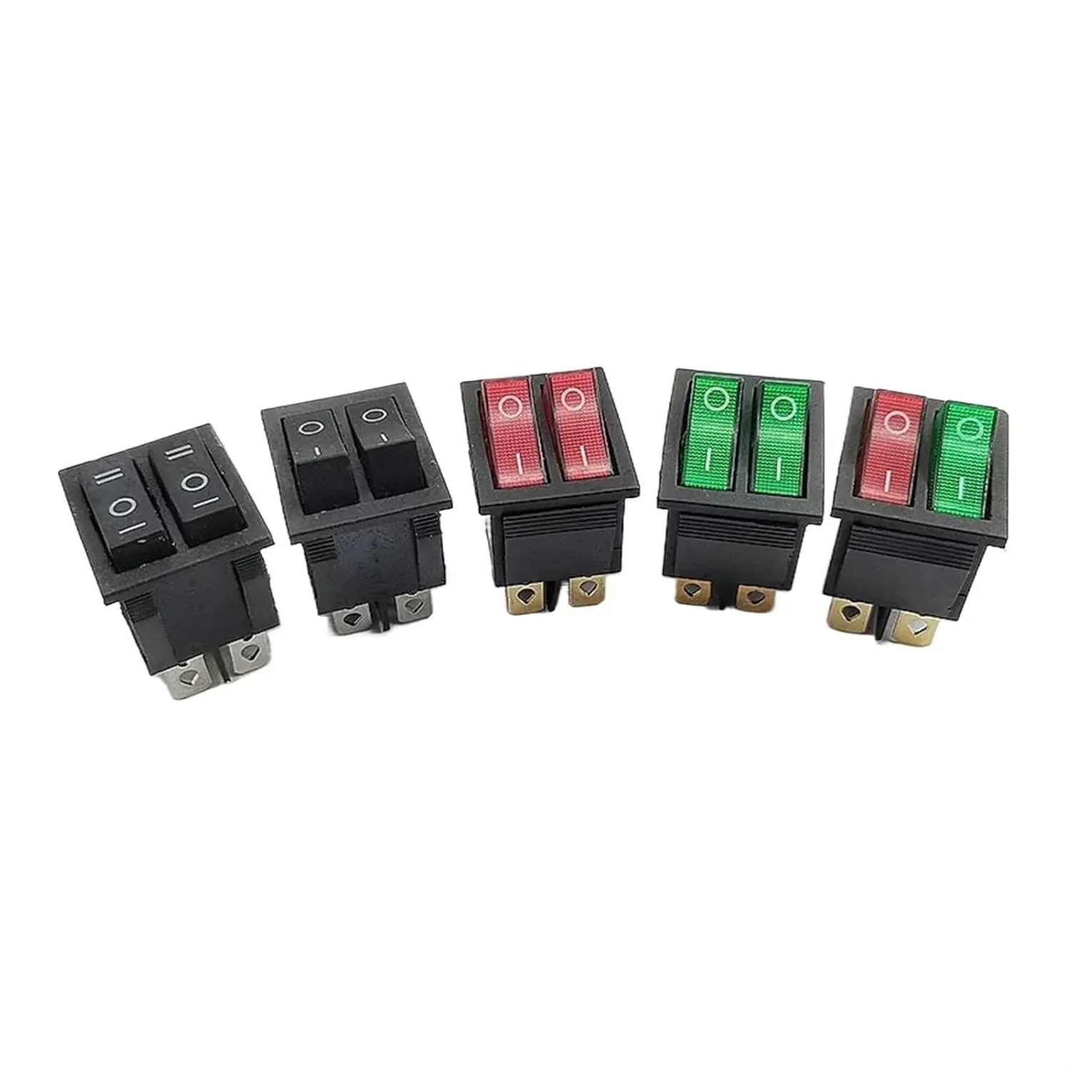 1PCS KCD8 6PIN 16A 250V 20A 125V Double Light Switch Rocker Switch Waterproof ON-Off KCD6 Boat Power Switch(Waterproof Cap)