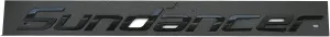 1x New SEA RAY SUNDANCER Boat Emblem Logo Badge 3D Letters NAMEPLATE 3M SELF Adhesive Sticker 24.25" Long (Glossy Black)