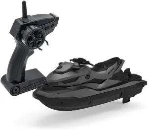 2.4G Electric Sports Racing Remote Control Motorboat Adjustable Speed RC Boat Low Battery Alarm RC Boat RC Ship Suitable for Lakes and Ponds for Boys and Girls (Gray)