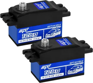 2PCS 12kg Low Profile Servo RC Digital Servo High Torque Full Metal Gear & Steering Servo Arm for 1/10 RC Car