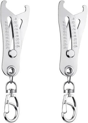 2PCS Portable Precise Thread Size Checker Keychain, Bolt Size Finder Keychain, Thread Verification Tool for Fast and Precise Measurement