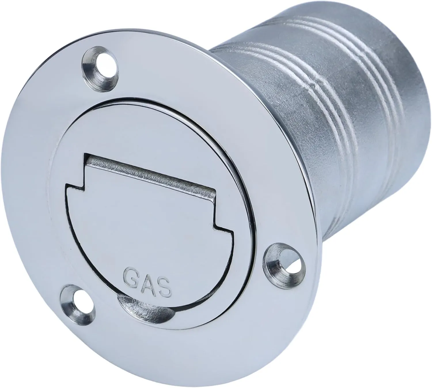 2" Marine Deck Fill/Filler - Fuel/Water/Waste/Gas/Diesel Boat Tank Filler with Keyless Cap & Screws, Polished Finish 316 Stainless Steel Hardware - for Yacht, Caravan