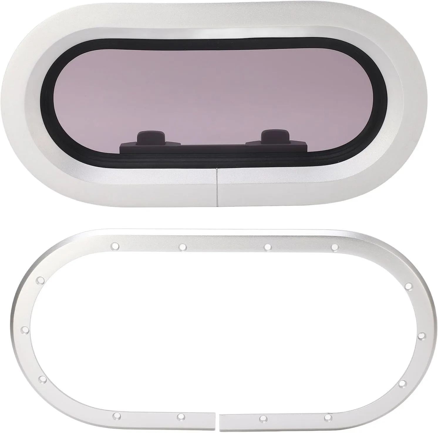 345 X 175mm Boat Porthole Window 180 Degree Internal Opening UV Blocking Waterproof for Marine RV Yacht Ship Window Port Hole Replacement