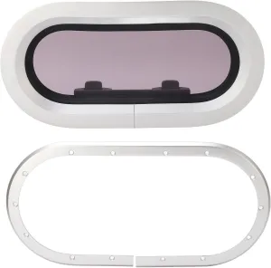 345 X 175mm Boat Porthole Window 180 Degree Internal Opening UV Blocking Waterproof for Marine RV Yacht Ship Window Port Hole Replacement