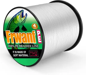 4 Strand Braided Fishing Line - No Fade - Zero Stretch - Low Memory - Abrasion Resistant Braided Line - Professional Grade Power Performance in Salt or Fresh Water - A Must Have!