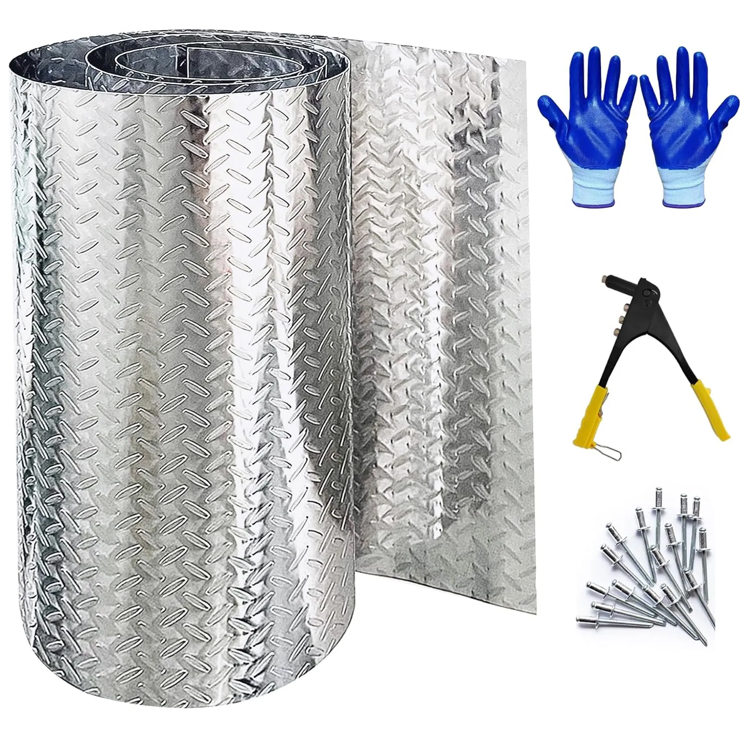 4' x 8',Aluminum Tread Plate 48" x 96",-0.04 in Thick,Aluminum Diamond Plate Sheet,Lentil Plate Sheet,Thick Trailer,RV,Etc 3003 Generic