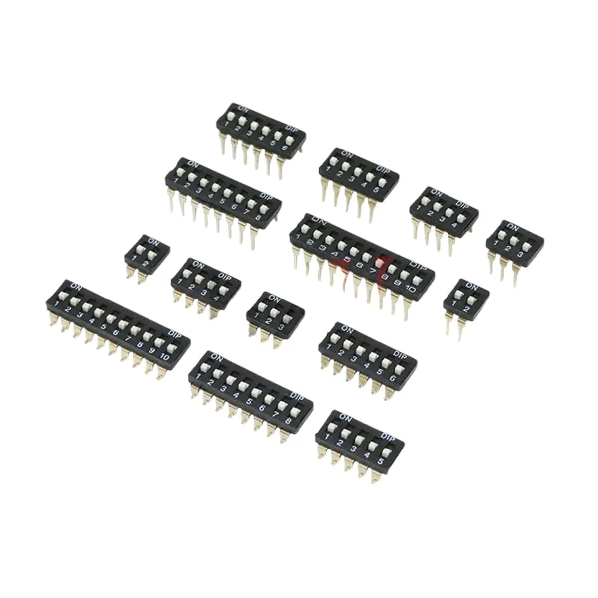 5PCS 2.54mm Pitch Slide Switch 1P 2P 3P 4P 5P 6P 8P 10P Black Snap Gold Plated Feet Toggle Dip New 2025 for Arrival High Reliable Electronic Component, Precision, Stable Performance