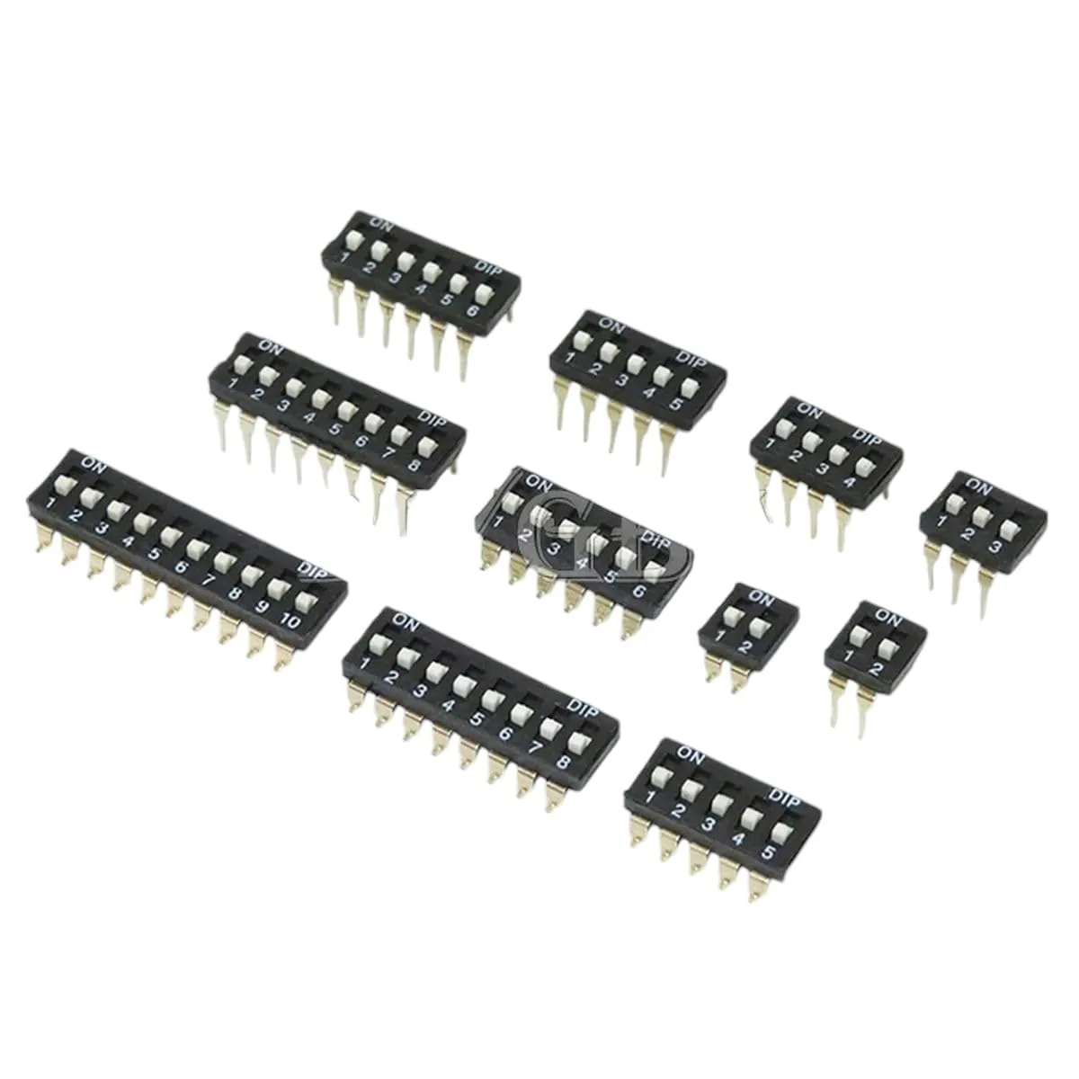 5PCS Dip 2.54mm Pitch Slide Switch 1P 2P 3P 4P 5P 6P 8P 10P Black Snap Gold Plated Feet Toggle New 2025 for Arrival High Reliable Electronic Component, Precision, Stable Performance