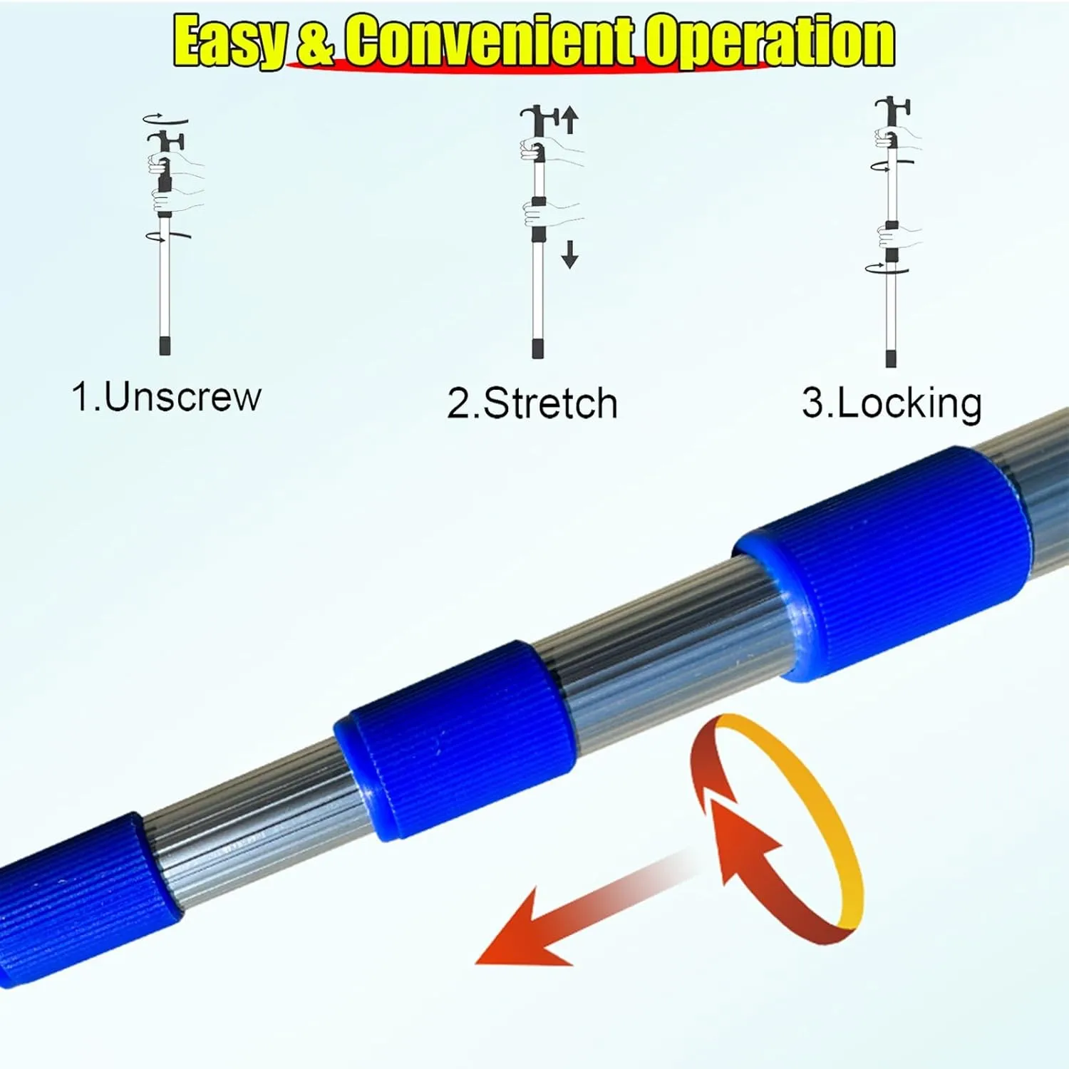 6 10 13 16 20 Ft Boat Hook, Heavy Duty Boat Dock Hook with Telescoping Extension Pole, Boat Hooks Pole for Docking/Rescuing/Pushing Pulling/Boating(4 m(13.1 ft))