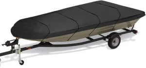 600D Waterproof Jon Boat Cover Heavy Duty Marine Boat Sunshade Dust-Proof Anti-UV Protection 12Ft/14Ft/16Ft/18Ft(16Ft)