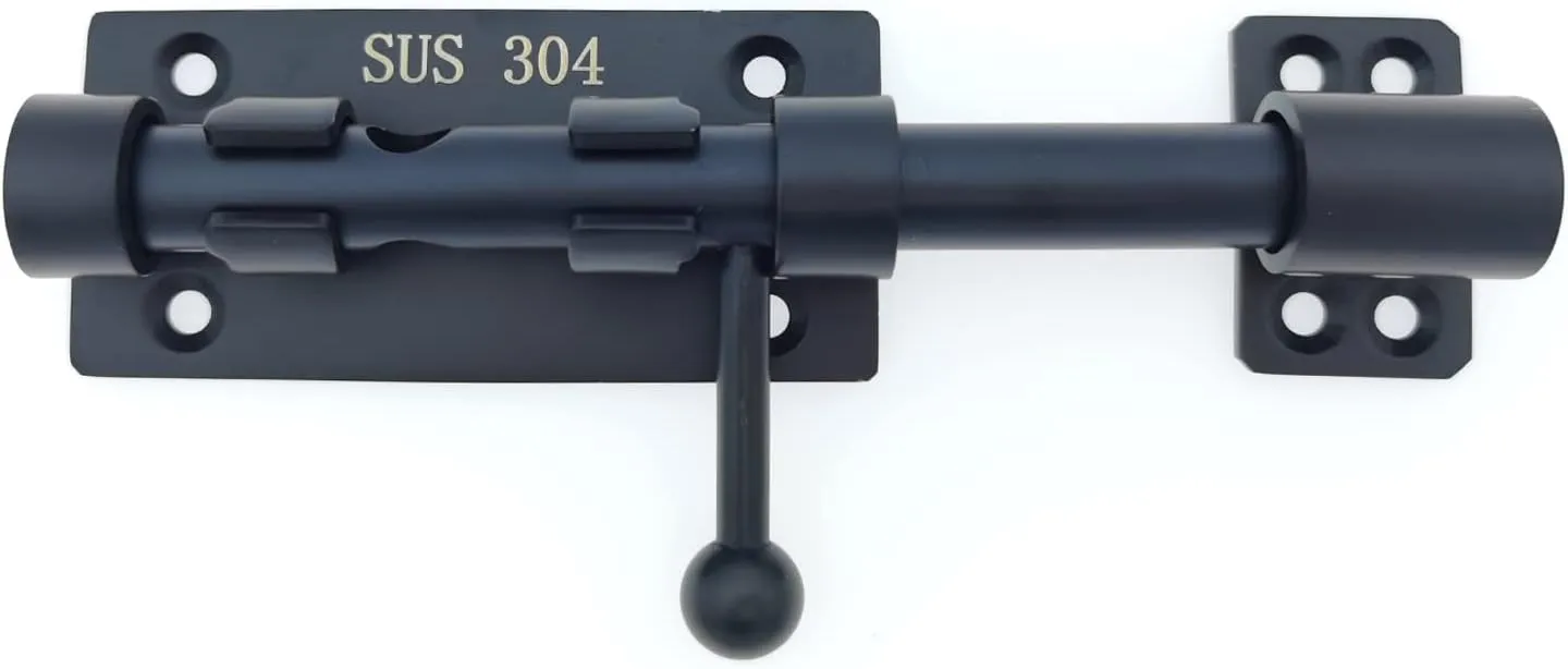 6in Slide Bolt Gate Latch 304 Stainless Steel Barrel Bolt Latch Heavy Duty Door Security Lock Thickened Door Latches Hardware with Mounting Screws for Barn Fence Shed Basement