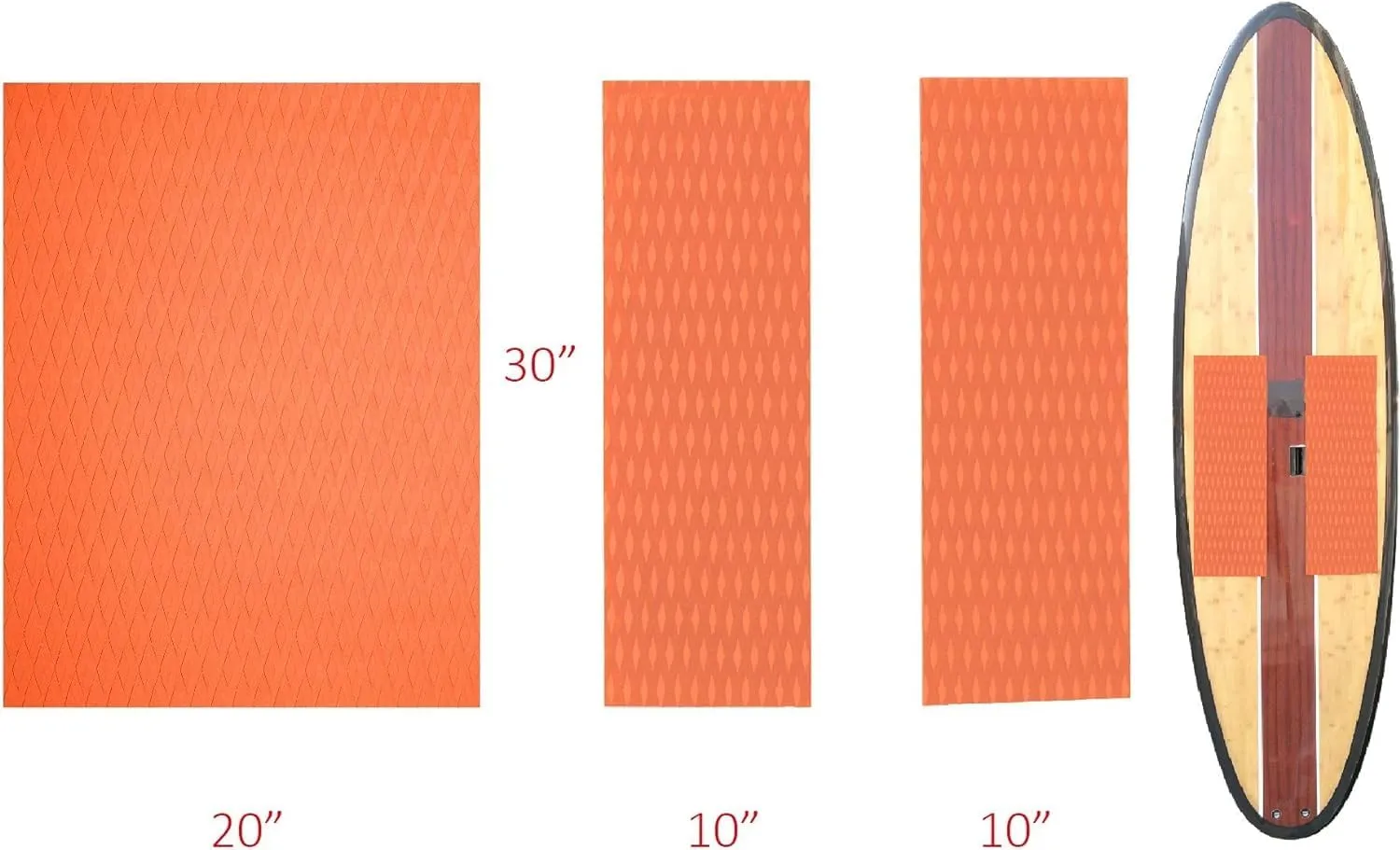 Abahub Non-Slip Traction Pad 1/2 Pieces Deck Grip Mat 30in x 20in Trimmable EVA Sheet 3M Adhesive for Boat Kayak Skimboard Surfboard SUP Black/Gray/White/Green/Navy Blue/Orange