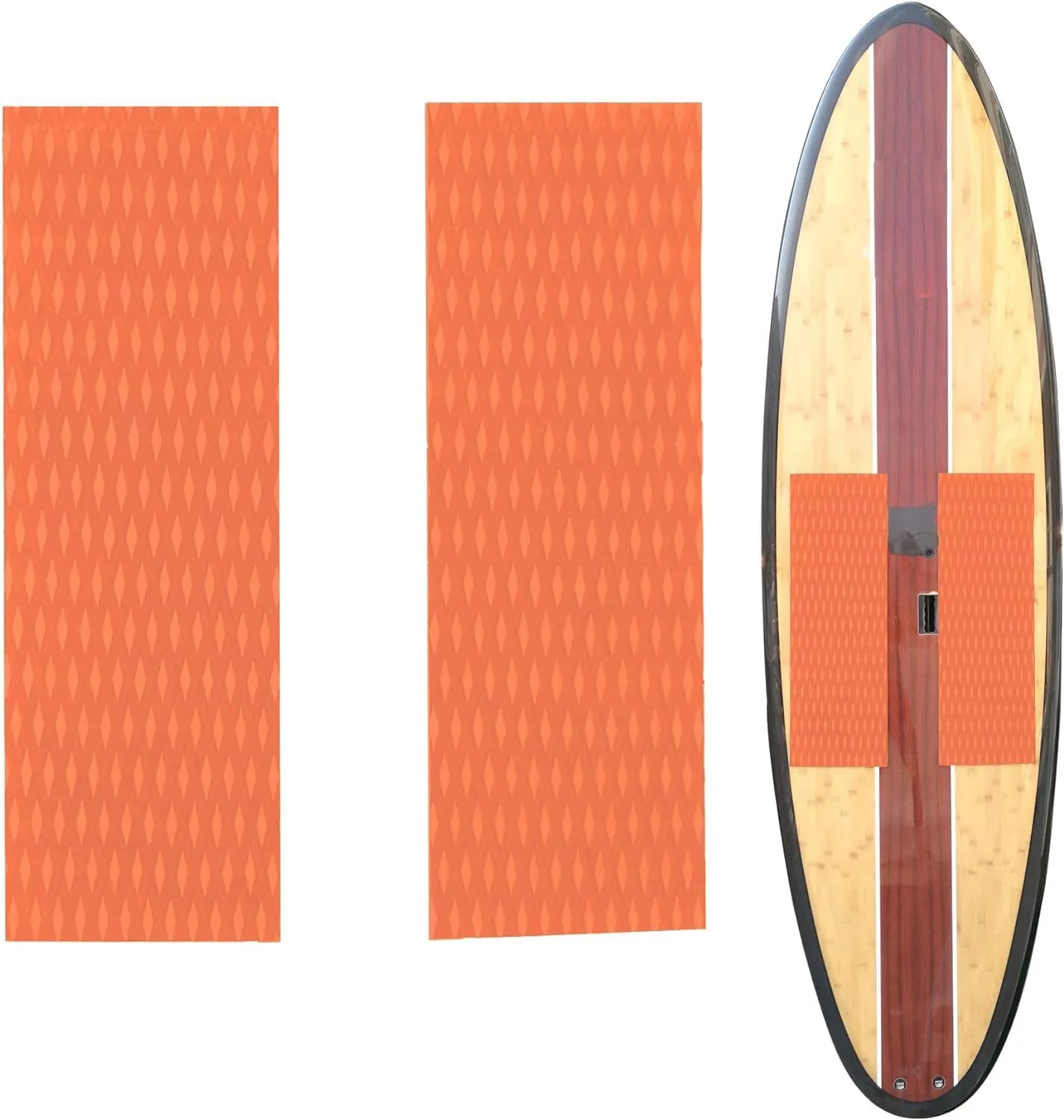 Abahub Non-Slip Traction Pad 1/2 Pieces Deck Grip Mat 30in x 20in Trimmable EVA Sheet 3M Adhesive for Boat Kayak Skimboard Surfboard SUP Black/Gray/White/Green/Navy Blue/Orange