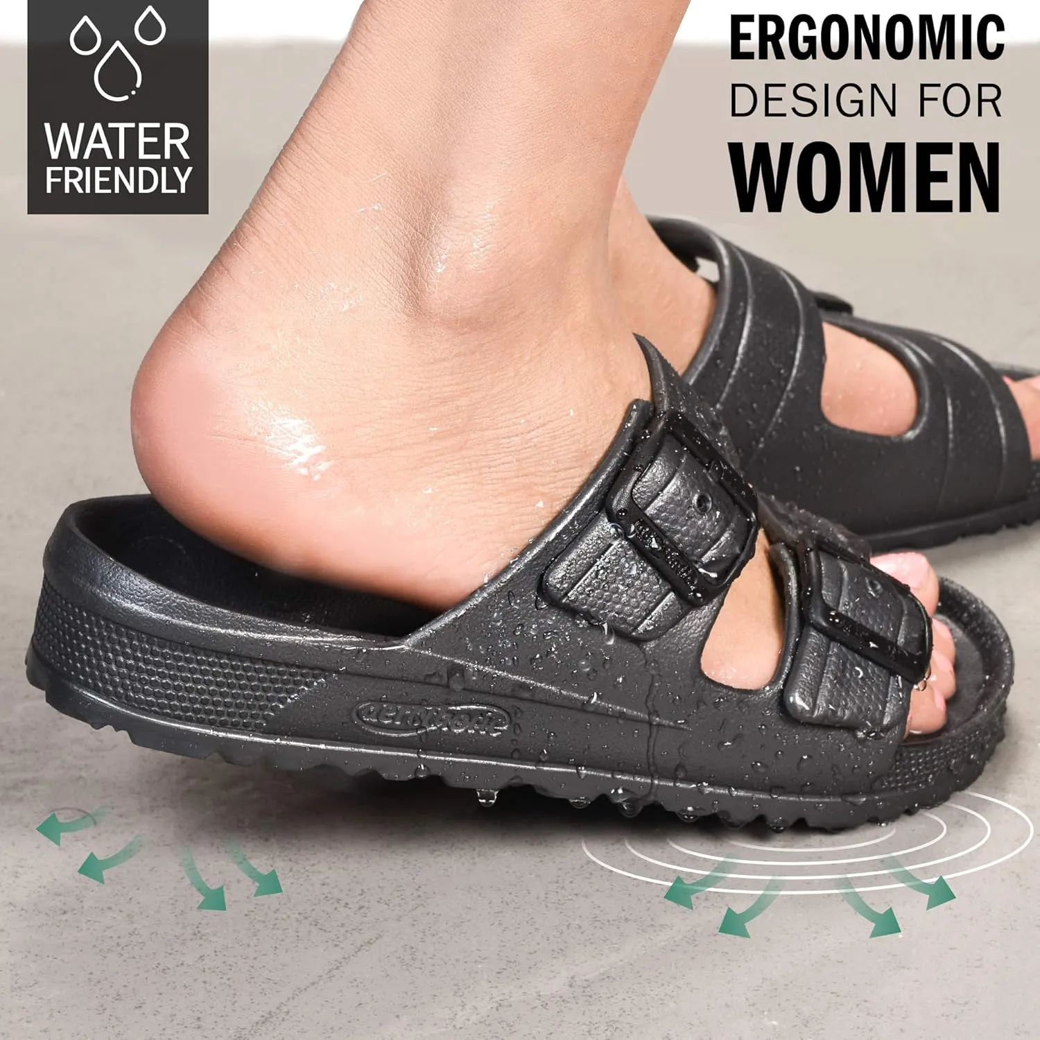 AEROTHOTIC Water Friendly Light Weight EVA Sandals and Flip Flops for Women