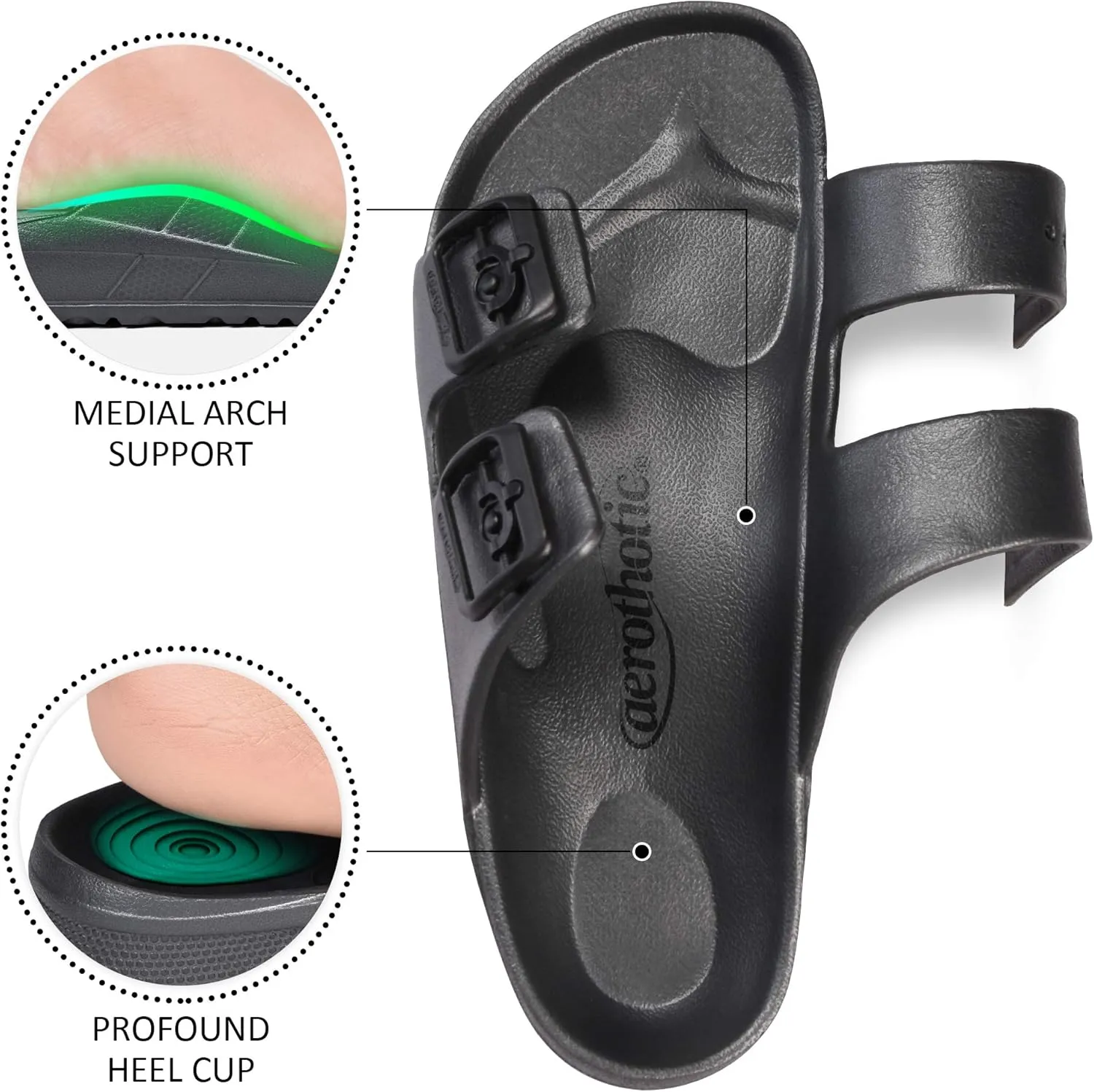 AEROTHOTIC Water Friendly Light Weight EVA Sandals and Flip Flops for Women