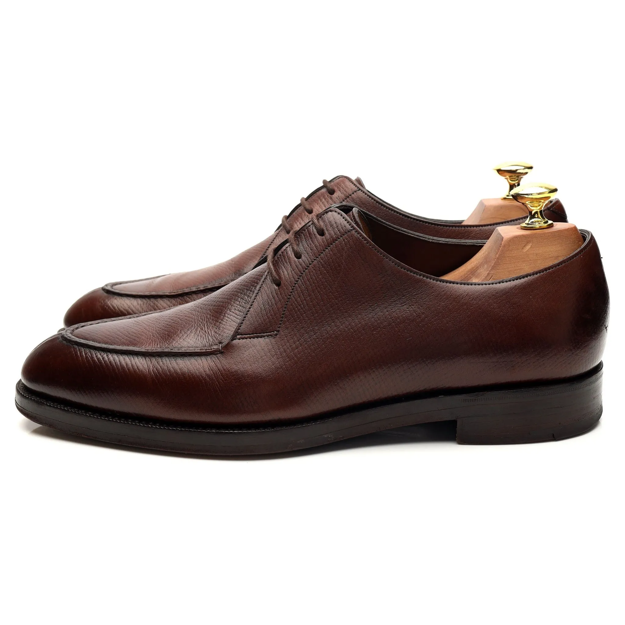 Alfred Dunhill Brown Grain Leather Split Toe Derby UK 8 E