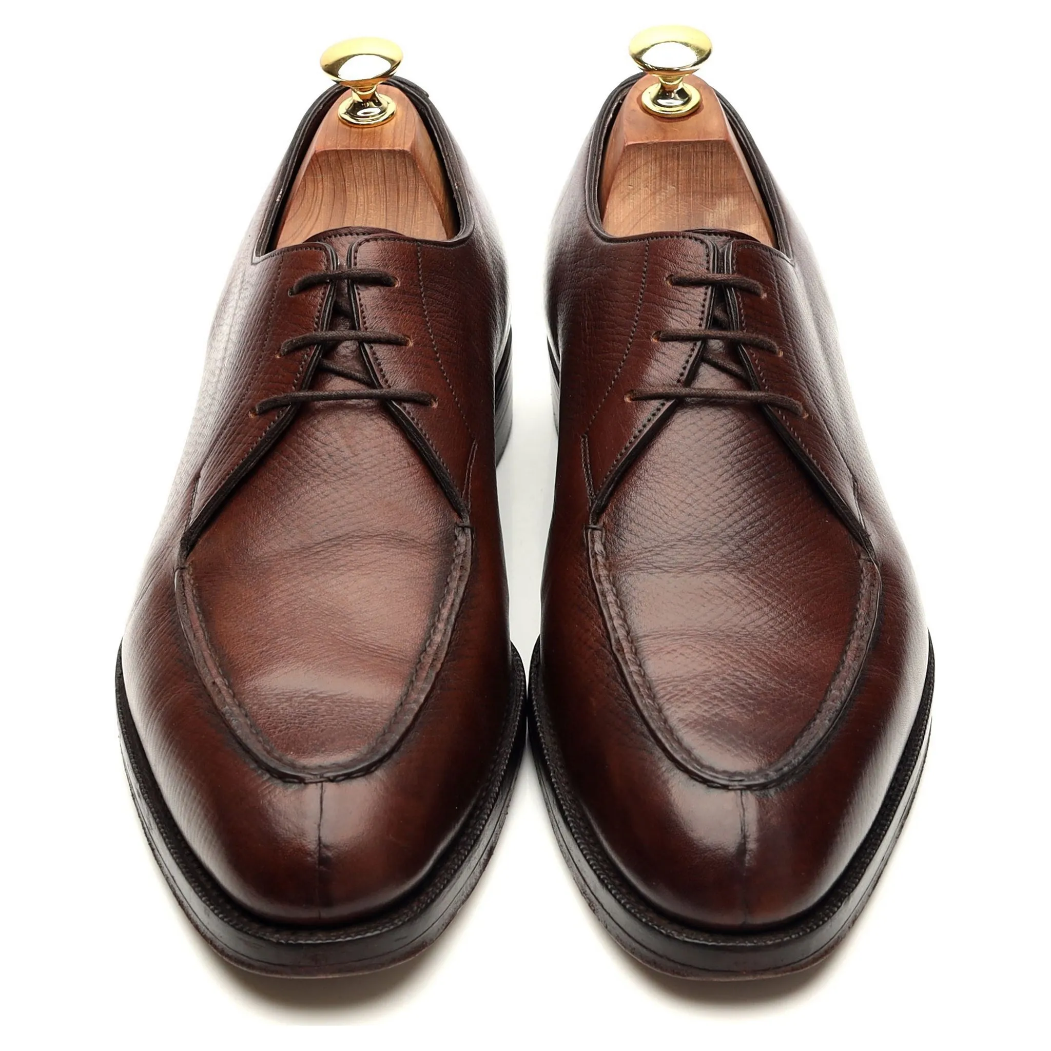 Alfred Dunhill Brown Grain Leather Split Toe Derby UK 8 E