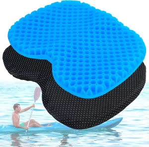 Anti Slip Kayak Gel Seat Cushion Waterproof Thicken Gel Seat Pad Cushion with Non-Slip Cover Boat Canoe Rowing Stadium Pad for Sit in Inflatable Kayak Canoe and Boat Kayak Fishing Accessories