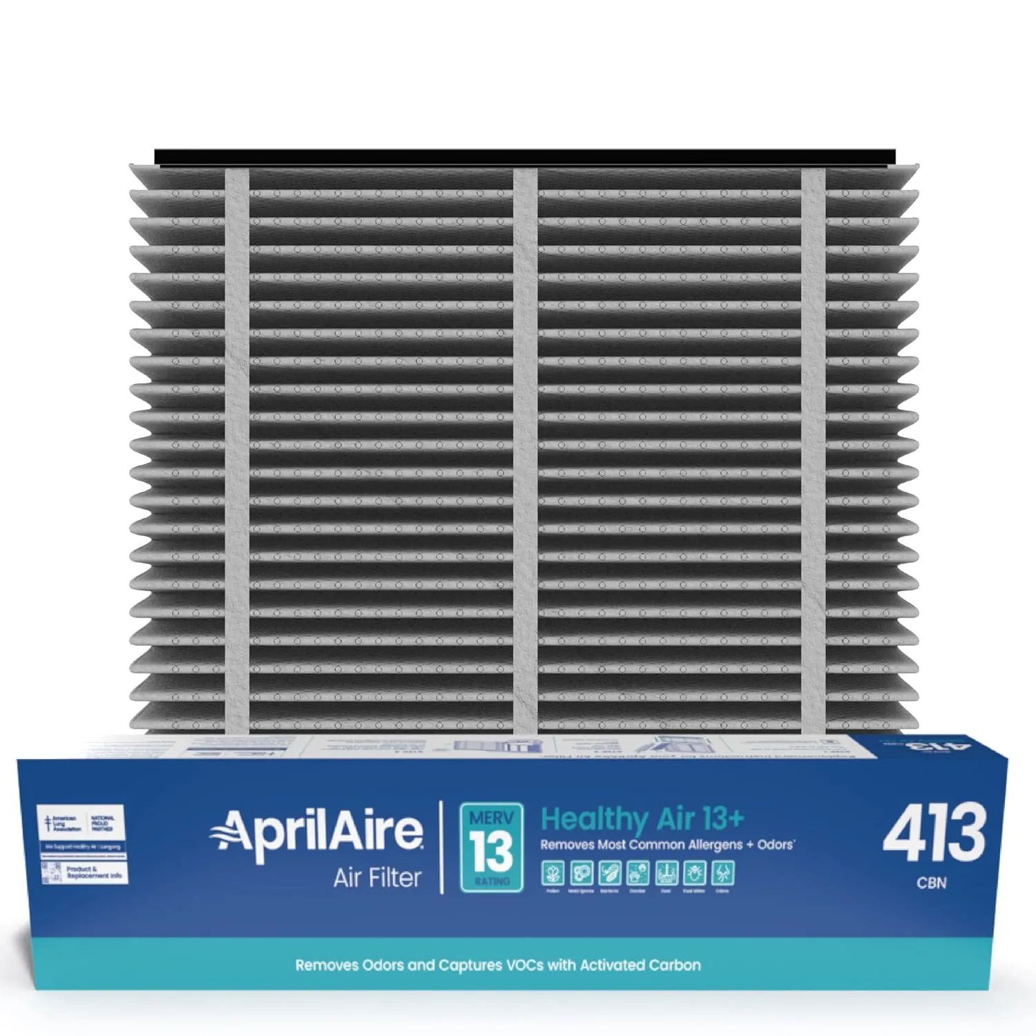 AprilAire 413CBN Replacement Filter for AprilAire Whole House Air Purifiers - MERV 13 with Carbon, Healthy Home Allergy   Odor Reduction, 16x25x4 Air Filter (Pack of 1)