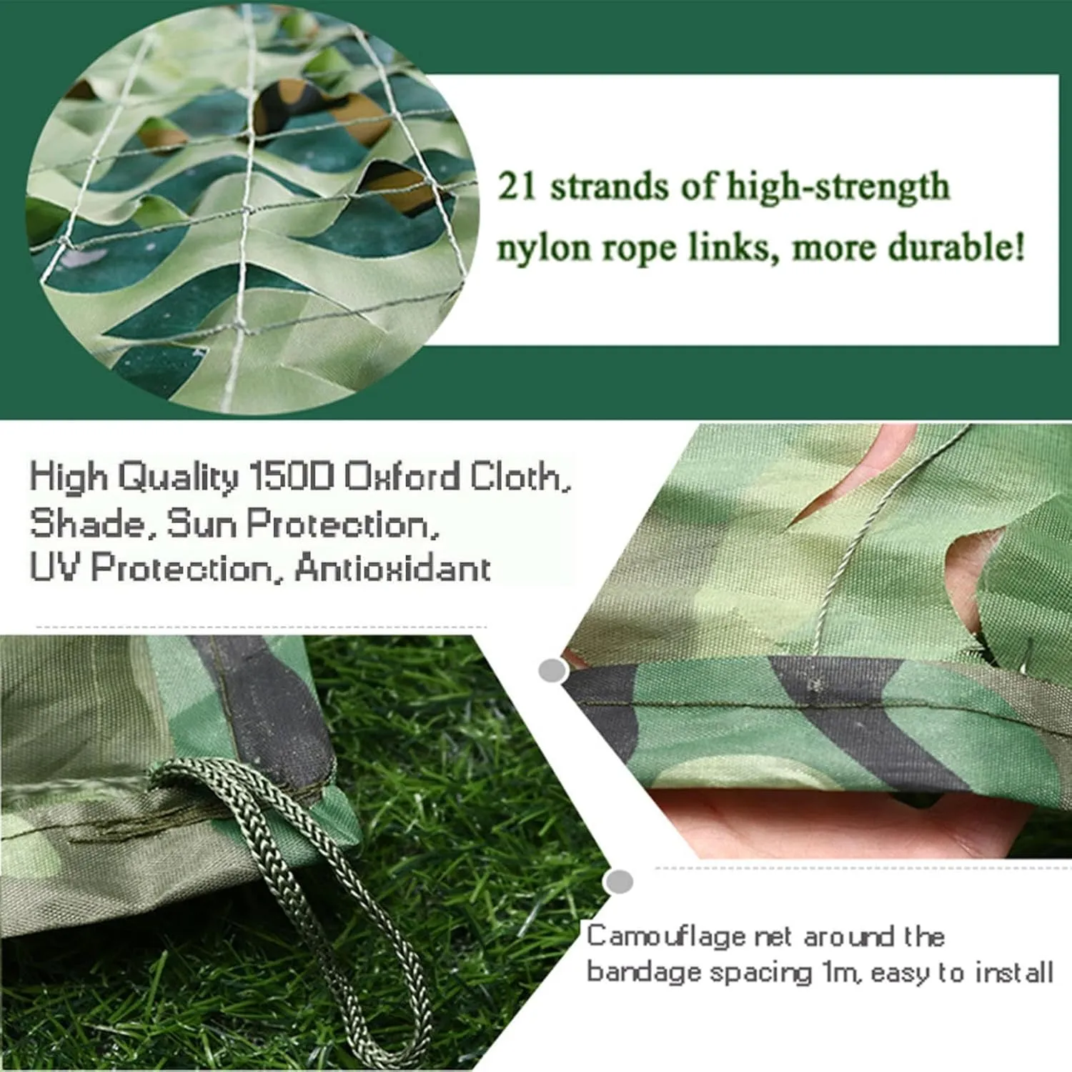 Army Camo Nets,Camouflage Netting,Military Anti-UV Net,Oxford Fabric Sunshade Net,for Sunshade Hunting Shooting Recreational Camping (Size Customization),10x10m(32.8 * 32.8ft)-A