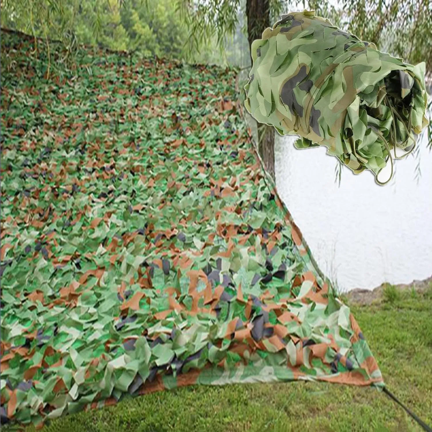 Army Camo Nets,Camouflage Netting,Military Anti-UV Net,Oxford Fabric Sunshade Net,for Sunshade Hunting Shooting Recreational Camping (Size Customization),10x10m(32.8 * 32.8ft)-A