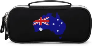 Australia Flag Map Portable Pencil Pen Case Small Cosmetic Bag Womens Makeup Pouch Pencil Bags