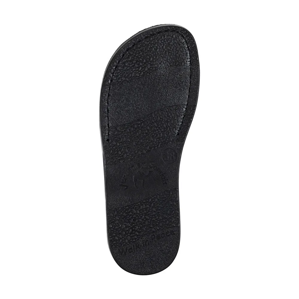 Aviv - Leather Wide Strap Sandal | Blue