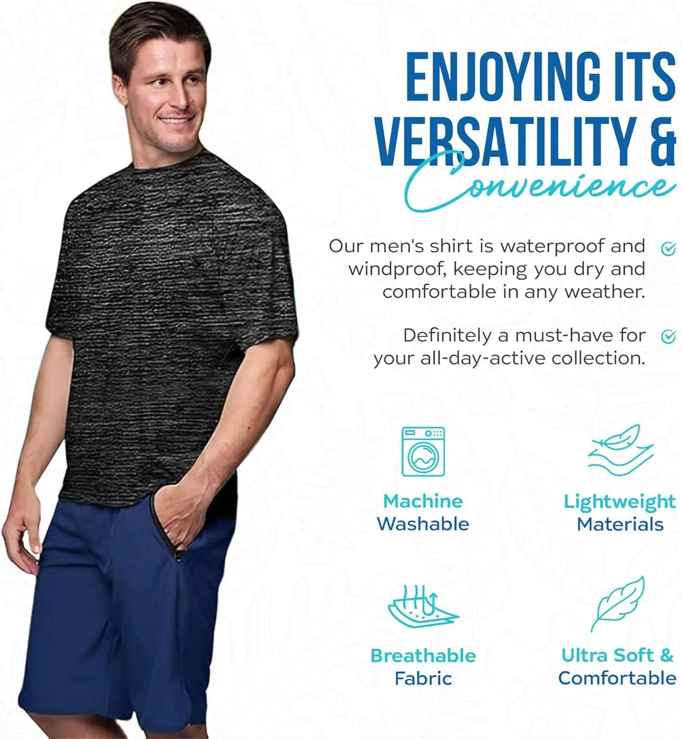 Banana Boat Men Rash Guard Short Sleeve tee Shirt for Men | Waterproof | UPF 50  | UV Protection | Quick-Dry