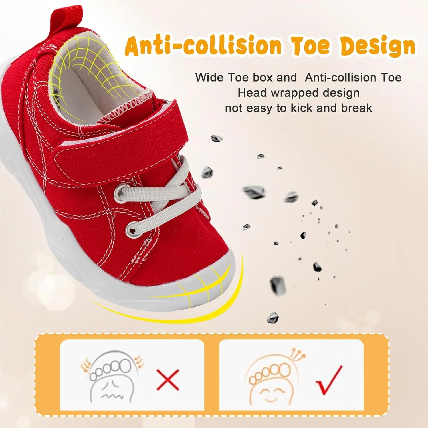 BARERUN Kids Canvas Shoes Running Shoes for Girls Boys Wide Toe Box Barefoot Toddler Sneakers Girls Boys School Shoes Non-Slip Toddler Tennis Shoes