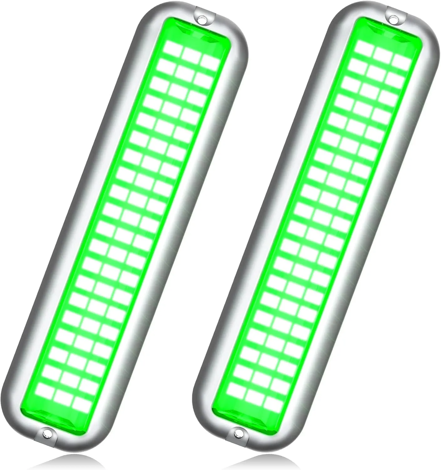 BASIKER BS3 Marine LED Boat Light (2x2000LM 60LED), 10-36V, 316 Stainless Steel, IP68, Air or Underwater, Surface Mount Designed for Cruise Ships, Yachts, Boats, Sailboat, Pontoon, Transom (Green)