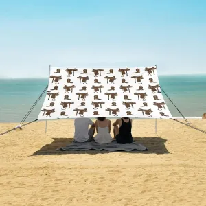 Beach Shade Tent with UPF50  UV Protection,Brown Equestrian Horse Cowboy Lightweight Camping Sun Shelter for Outdoor,Camping Trips, Fishing, Backyard,Picnics,Easy Set Up and Carry 9x10.5 FT