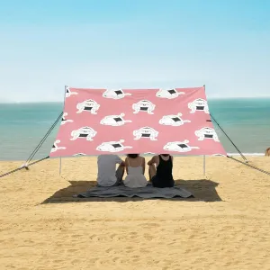 Beach Shade Tent with UPF50  UV Protection,Cute Onigiri Sumo Wrestlers Lightweight Camping Sun Shelter for Outdoor,Camping Trips, Fishing, Backyard,Picnics,Easy Set Up and Carry 9x10.5 FT