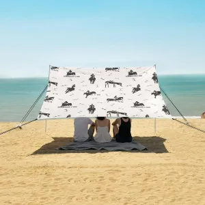 Beach Shade Tent with UPF50  UV Protection,Equestrian Sport Themed Lightweight Camping Sun Shelter for Outdoor,Camping Trips, Fishing, Backyard,Picnics,Easy Set Up and Carry 9x10.5 FT