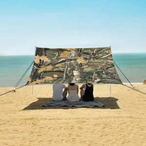 Beach Shade Tent with UPF50  UV Protection,Military Camouflage Tree Forest Lightweight Camping Sun Shelter for Outdoor,Camping Trips, Fishing, Backyard,Picnics,Easy Set Up and Carry 9x10.5 FT