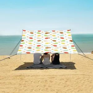 Beach Shade Tent with UPF50  UV Protection,Snail with Multicolored Leaves Lightweight Camping Sun Shelter for Outdoor,Camping Trips, Fishing, Backyard,Picnics,Easy Set Up and Carry 9x10.5 FT