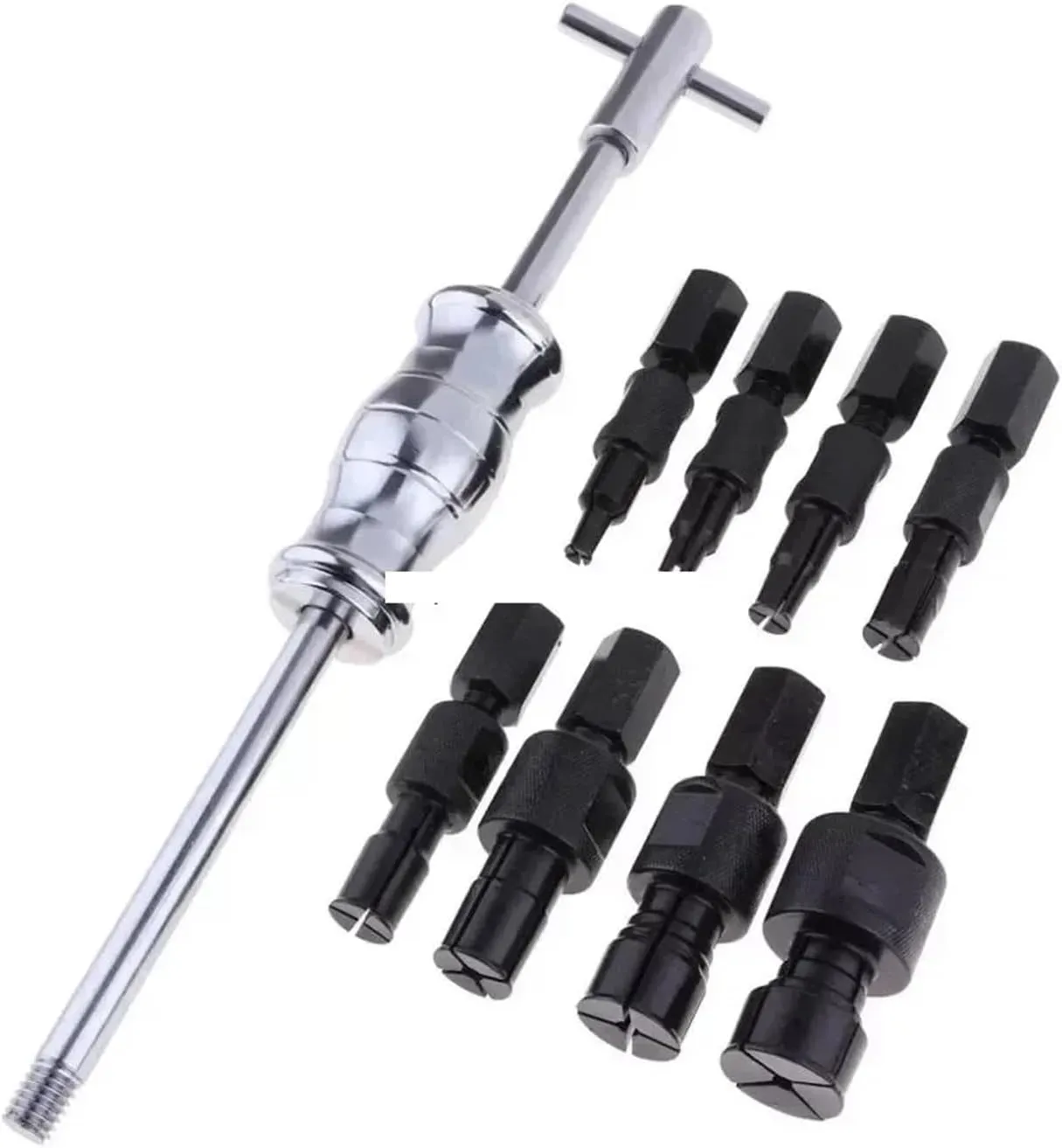 Bearing Puller 9 Pc Blind Hole Slide Hammer Bearing Puller Internal Extractor Removal Kit 8 32MM Car Disassembly Tool Practical(A)