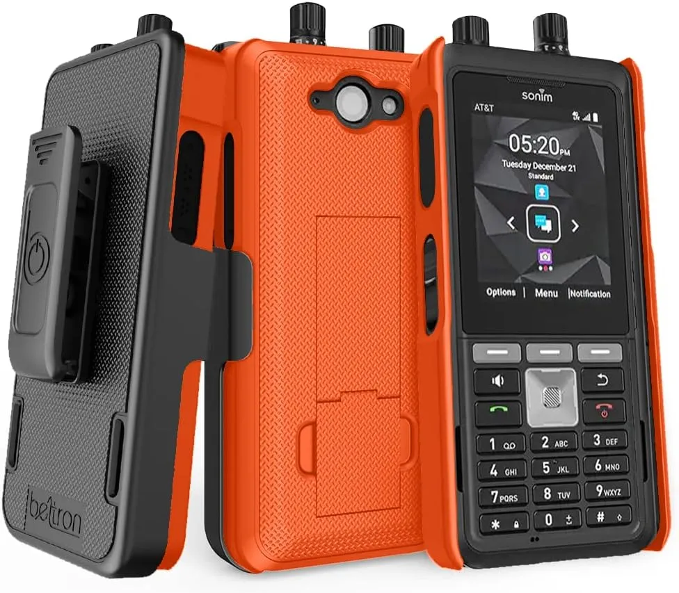 BELTRON Sonim XP5 Plus Case with Holster, Heavy Duty Belt Swivel Clip for Sonim XP5Plus (AT&T FirstNet XP5900) - Secure Fit & Built-in Kickstand (Industrial Strength) - Safety Orange