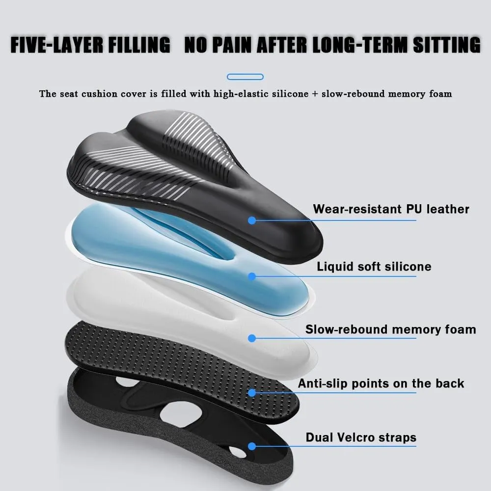 Bike Seat Cushion for Cannondale SystemSix T1000 T2000 T400 T500 T600 T700 T800 T900, Memory Foam & Gel Padded Cover Bicycle Seat for Men Women Shock-Absorbing Comfort Bike Seat Pad,C