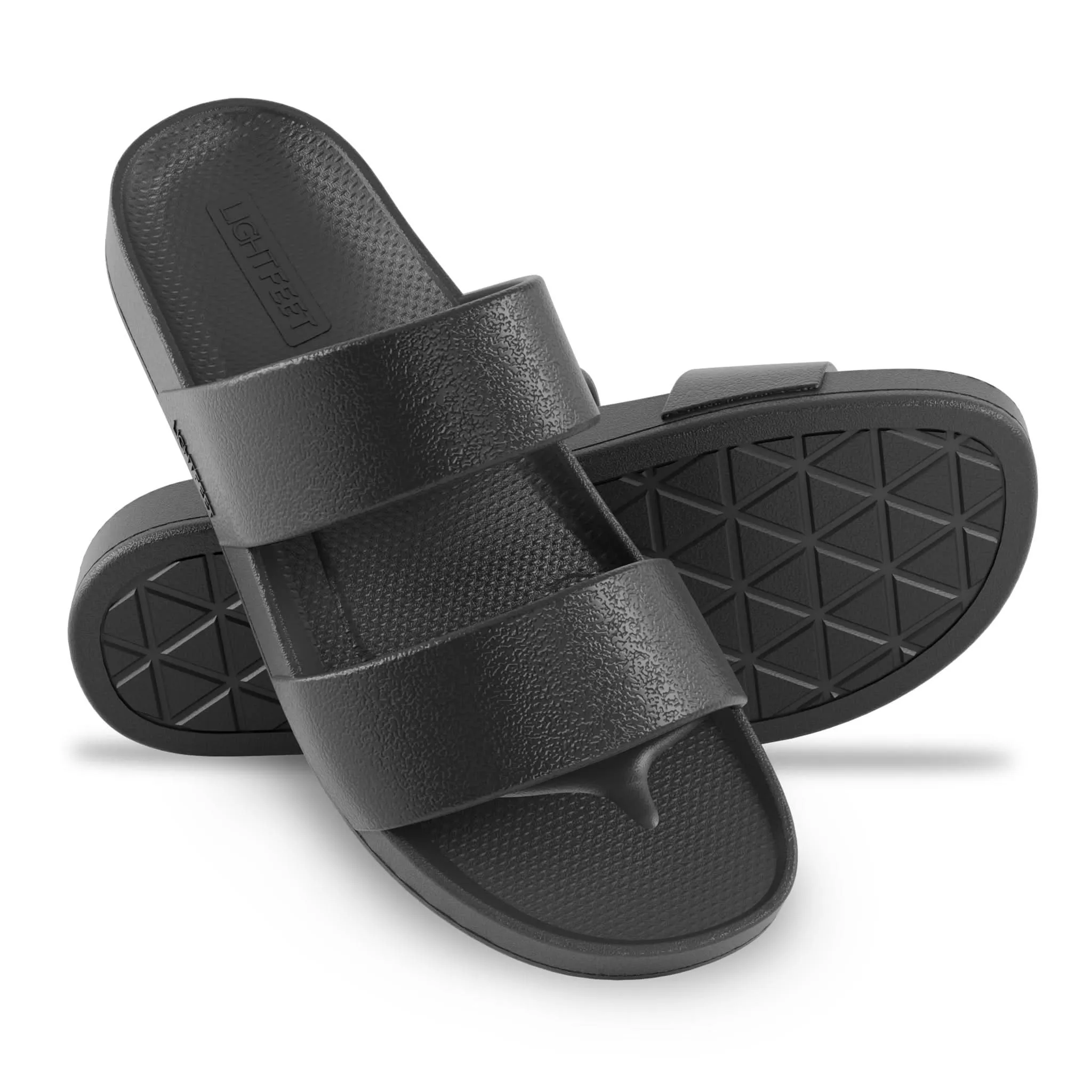 Black - Double Strap Slides