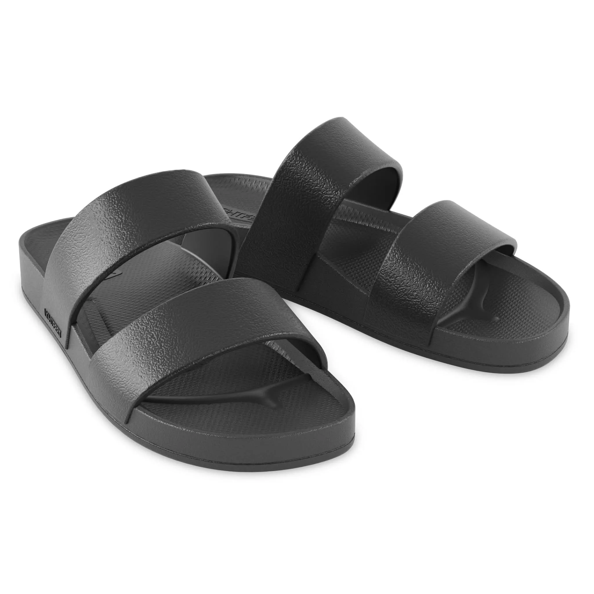 Black - Double Strap Slides