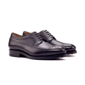 Black Leather Blucher Brogues Shoes