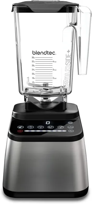 Blendtec Original Designer Series Blender and 90 Oz WildSide  Jar - Kitchen Blender Bundle - Stainless Steel